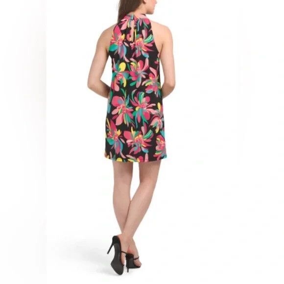 Trina Turk womens Short Halter Mini Dress size Small Hana Hou Floral Jersey $168 - Picture 2 of 9